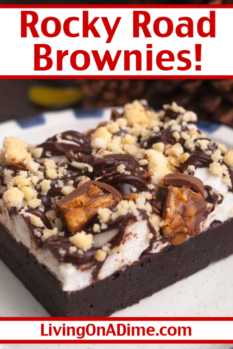 This easy rocky road brownies recipe is a quick and easy way to serve delicious fudge brownies in the style of rocky road ice cream!
