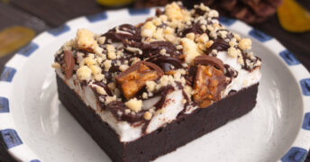 This easy rocky road brownies recipe is a quick and easy way to serve delicious fudge brownies in the style of rocky road ice cream!