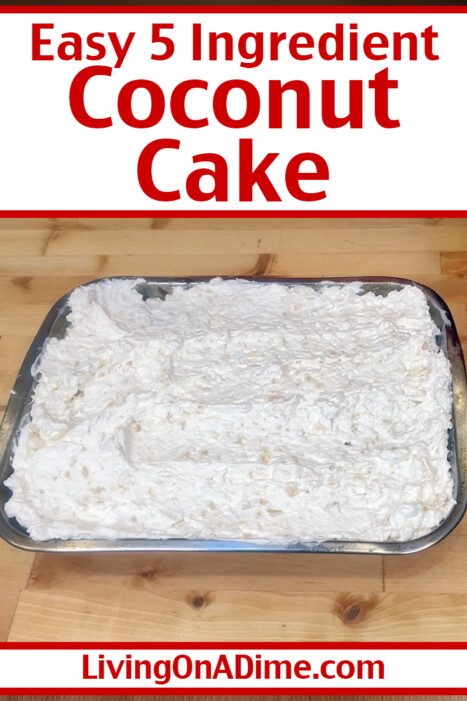 This easy coconut cake recipe is unbelievably delicious and only uses 5 simple ingredients! Creamy, fluffy, and packed with coconut flavor, it’s the perfect no-fail dessert for potlucks, summer parties, and family dinners.