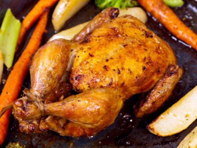This easy cornish hen recipe is super simple to make and a lot faster to cook than a turkey or chicken. One Cornish hen makes a perfect meal for 2 people!