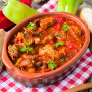 This easy crockpot barbecue beef stew recipe makes a tasty variation on stew that's great in the winter or summer. Just toss it in the crockpot and enjoy at dinner time!