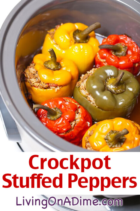 Here's a quick and easy crockpot stuffed peppers recipe you can use to make a tasty crockpot meal with just 5-10 minutes preparation time!