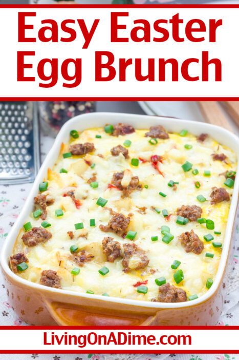 If you need an easy Easter egg brunch recipe for a main dish, this one is for you. The entire family will love it! (How can you not love something with bacon?!) It doesn't use a ton of crazy ingredients, so you probably already have everything on hand!
