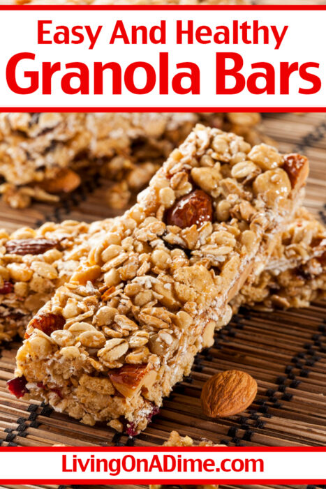 This easy granola bars recipe makes homemade healthy granola bars everyone will love! They're perfect for breakfasts, snacks or packed lunches!