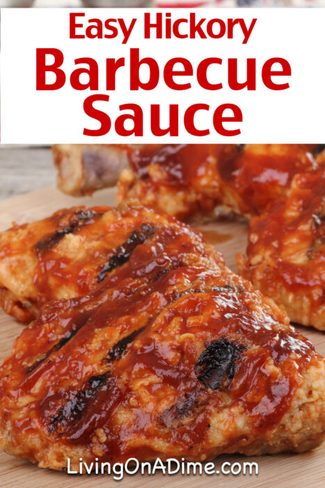 This easy homemade hickory barbecue sauce recipe makes a delicious barbecue sauce that gives a smoked hickory barbecue flavor to barbecued meats. It’s easy to make with ingredients you probably already have, so it’s especially great if you don’t happen to have any barbecue sauce on hand!