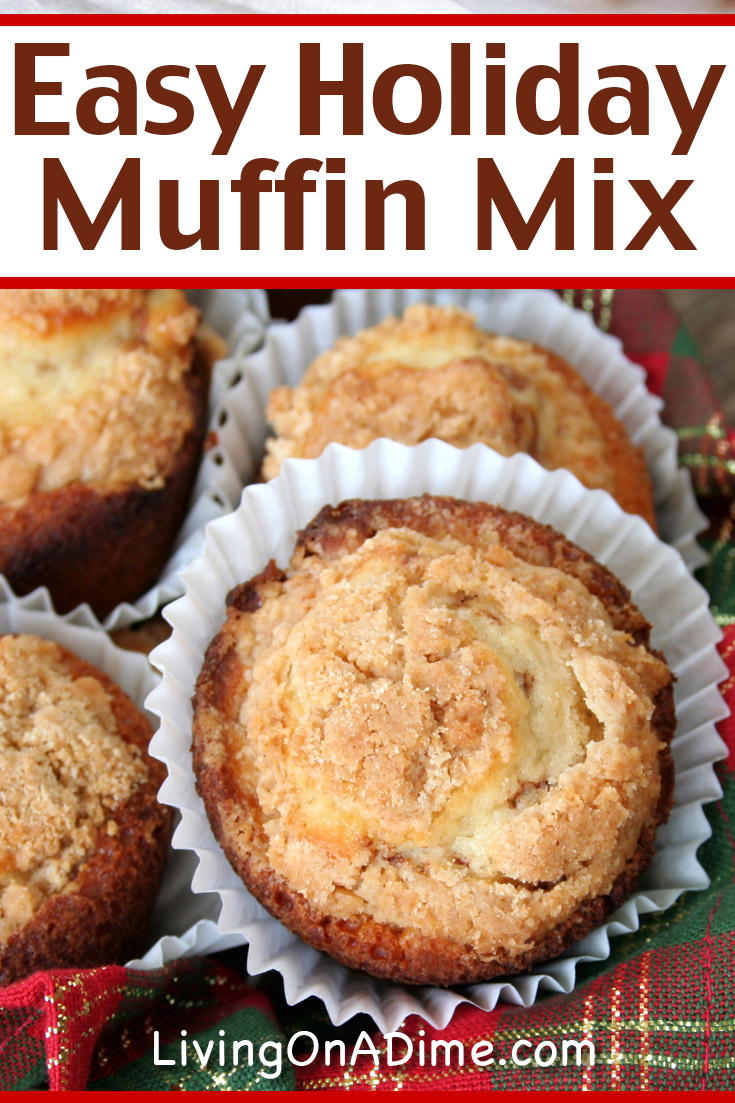 This easy holiday muffin mix recipe makes tasty muffins with all the flavor of Christmas! The nutmeg, cinnamon and cloves are perfect to bring the feeling of Christmas to any meal. This recipe makes a great homemade gift or jarmix!