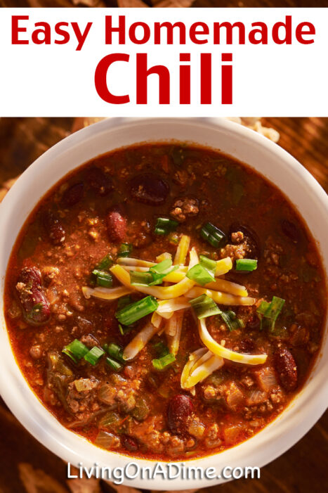 This easy homemade chili recipe makes a quick and easy dinner that you can throw together before work or in the morning and let it simmer all day long. Throw together a batch of our Best Ever Cornbread and you'll have a full meal the entire family will love!
