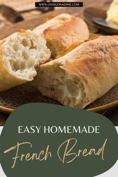 This easy homemade French bread recipe makes the BEST homemade French bread you will ever eat! It doesn't take too long to make and your family will LOVE it! Once you eat homemade French bread, you will never go back to store bought!