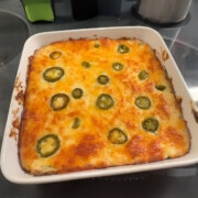 This creamy Jalapeño Popper Dip recipe is full of all the flavor of classic poppers without the work of stuffing peppers. Rich, cheesy, and lightly spicy, it bakes up hot and bubbly—perfect for parties, game day, or any time you need a fast crowd-pleasing appetizer!