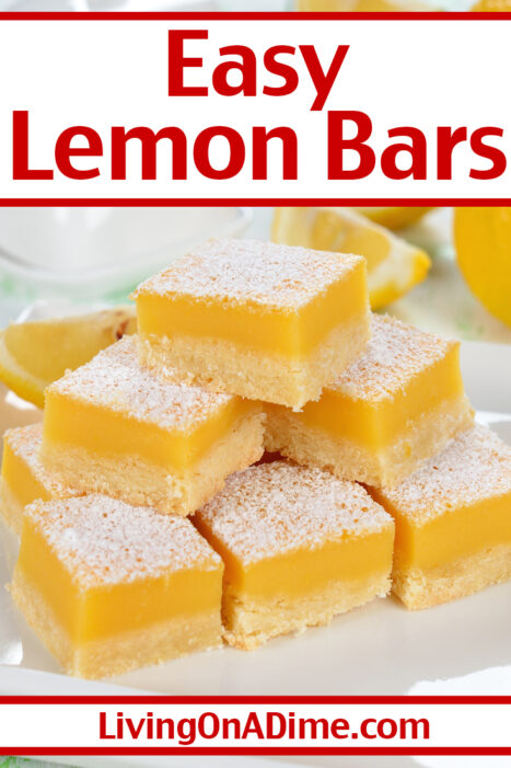 This lemon bars recipe is an easy recipe that everyone, including kids and adults, loves! It's a perfect summer recipe that's crisp, tangy and refreshing like a cool glass of lemonade. Its sunshine yellow color adds a pop of color to the meal and because they're so popular with guests, lemon bars and brownies are usually the first things to disappear at a potluck.