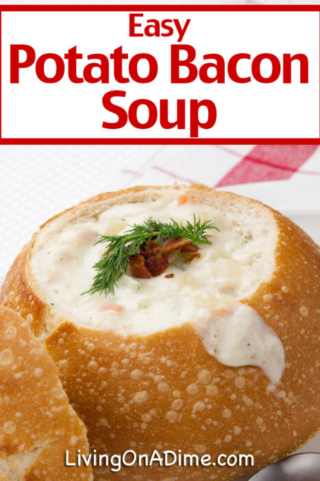 This Potato Bacon Chowder Soup Recipe makes a hearty and delicious soup that is perfect for cool winter days!