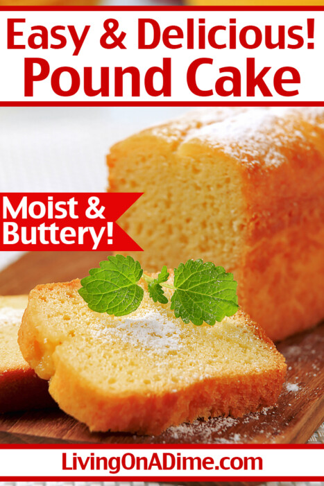 This easy pound cake recipe is a quick and easy way to make a classic pound cake at home! It makes a perfect snack as-is or topped with strawberries, whipped cream or vanilla glaze! This pound cake is so delicious and moist, you will wonder why you ever bought it at the store!