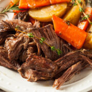 This slow cooker pot roast recipe is one of our favorite easy dinner recipes for family meals because it is super easy to make and oh, so delicious! You will be amazed at how delicious it is with very little work!