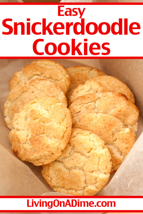 This easy snickerdoodles recipe makes delicious buttery snickerdoodle cookies. With the texture of sugar cookies and a slight cinnamon flavor, these cookies are a tasty treat that everyone loves! You'll also find instructions to make a jar mix that's perfect for gift giving!