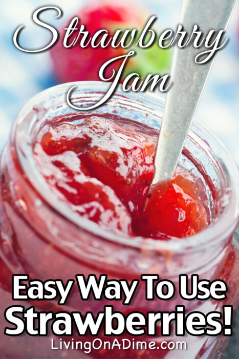 This easy strawberry jam recipe is one of those strawberry recipes that's a great way to preserve extra strawberries or take advantage of a big sale on strawberries! This strawberry jam is super tasty!