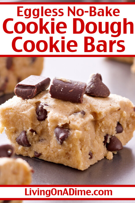 This Eggless No-Bake Cookie Dough Bars recipe turns homemade chocolate chip cookie dough into rich, chewy bars—no eggs, no oven required! With just 5 minutes of prep, you’ll have a delicious treat ready to enjoy in no time!