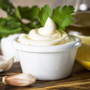 This easy garlic mayo recipe is a tasty addition on hamburgers, sandwiches, chicken, or fish. It's a great way to add a little extra flavor to regular mayonnaise. It also makes a great dip for vegetables!