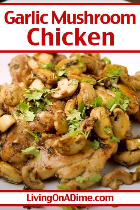 This garlic mushroom chicken recipe makes an easy and delicious restaurant-quality meal your family is sure to love! Boneless chicken, fresh mushrooms and garlic, seasoned to perfection make this a tasty recipe you will want to add to your list of favorite recipes. It's easy to make in 10-15 minutes.