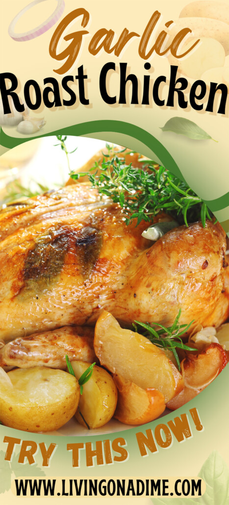 This crockpot garlic roast chicken recipe is a delicious traditional family recipe that is easy and super versatile! You can serve with rice or potatoes and your favorite vegetable for a quick dinner your family will love.