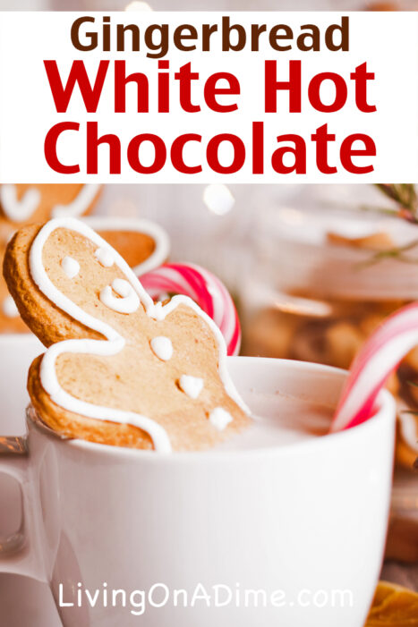 This gingerbread white hot chocolate recipe makes a delicious hot white chocolate with the taste of gingerbread cookies. If you are in the mood for white chocolate, try this instead delicious hot drink in place of regular hot chocolate!