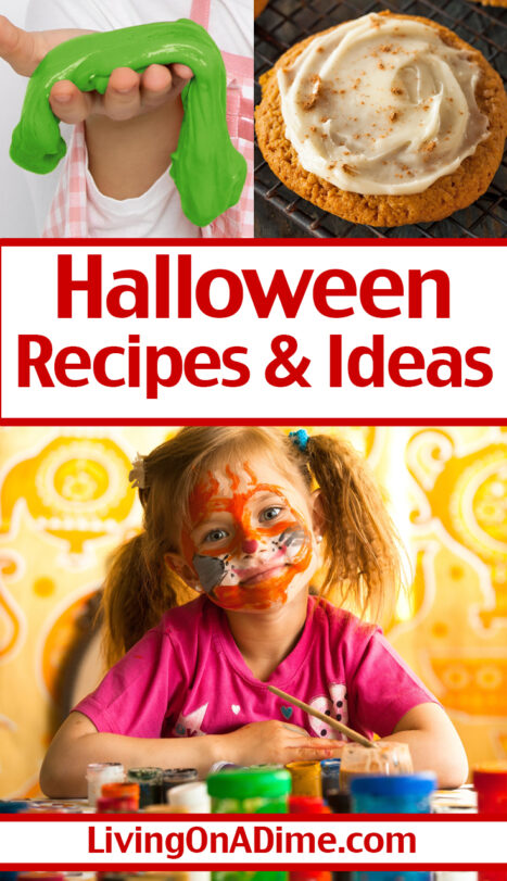 Try these easy kids Halloween recipes including Toxic Aquarium, Witch’s Brew, Slime, Face Paint and Pumpkin Cookies. They're easy to make and lots of fun!