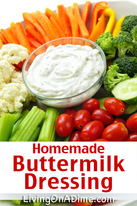 Here's an easy buttermilk dressing recipe that doubles as a creamy salad dressing or a flavorful party dip. With just two basic ingredients and a handful of seasonings, it's quick and easy to whip up!