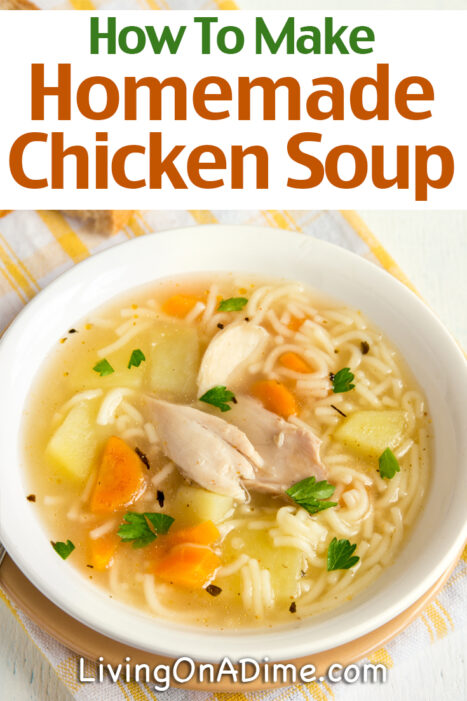 Here's an easy homemade chicken soup recipe that's super easy to make and is great for cool days!