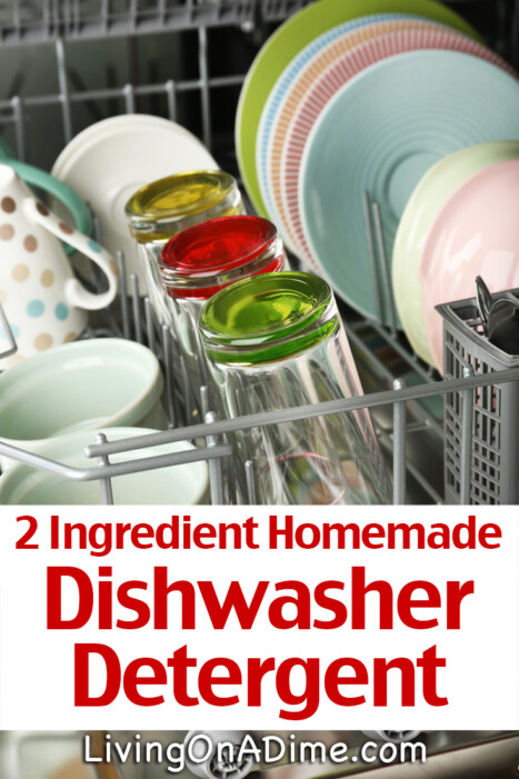 This homemade dishwasher detergent recipe is one of those super simple recipes that people don't think to make but can save you a lot! The best part is it takes less than 2 minutes to make!
