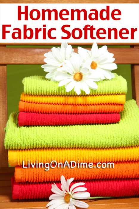 This easy homemade fabric softener recipe makes fabric softener that works just as well as the store bought with ingredients you already have at home.