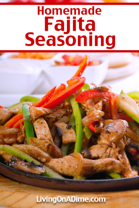 This homemade fajita seasoning recipe is just like the fajita seasoning at the grocery store, but a lot less expensive. It is quick and easy to make and perfect for making fajitas and for seasoning beef, chicken and other meats when you're making Mexican food.