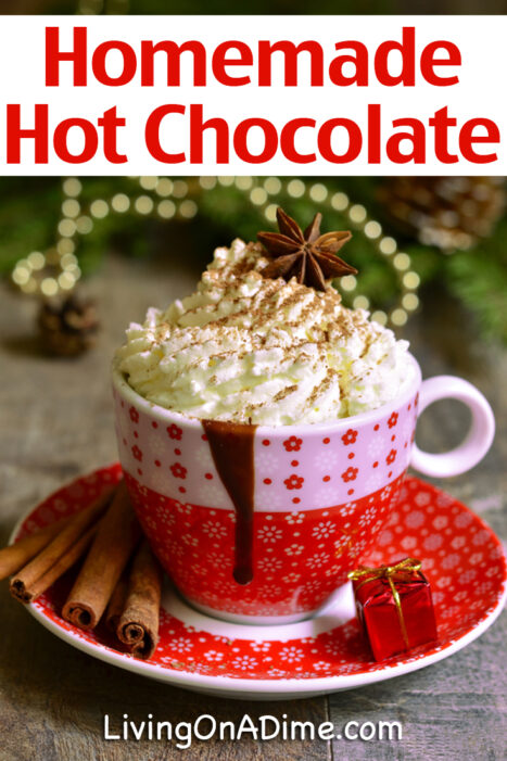 This homemade hot chocolate mix recipe is easy to make with ingredients you already have at home and saves money. It also includes jar mix instructions to make it perfect for gift giving! I love to make this hot chocolate mix and keep it on hand so it is handy to make hot chocolate when we're watching a family movie. The kids also love to make it for themselves.