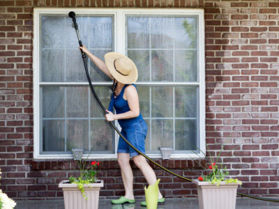 Why spend a fortune on a specialty cleaner for your outdoor windows? Here's an easy homemade outdoor window washer recipe you can make for a lot less!