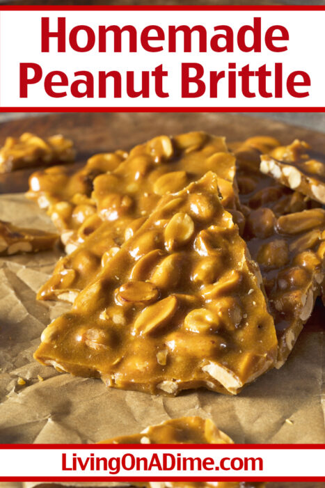 This easy peanut brittle recipe is one of my top 2 favorite Christmas candies! I love the peanutty, salty-sweet flavor and especially the crunchy texture! You will want to make it every year! Find this and 25 of the best easy Christmas candies here!