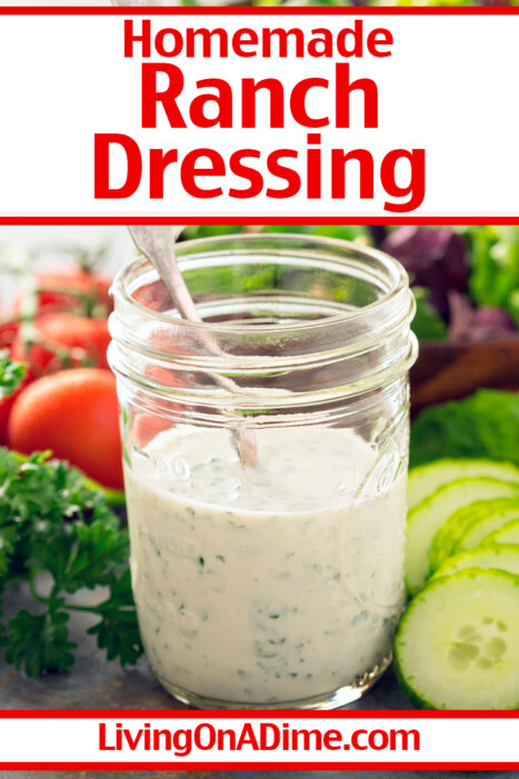This homemade ranch dressing recipe is quick and easy to make! It's perfect for salads, vegetables and more and makes a super easy party dip!