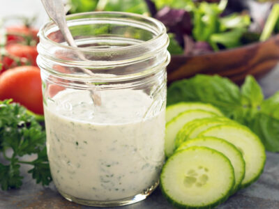 This homemade ranch dressing recipe is quick and easy to make! It's perfect for salads, vegetables and more and makes a super easy party dip!