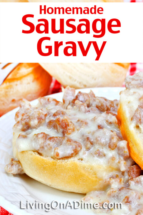 This homemade sausage gravy recipe is easy to make in just 5 minutes. It's perfect for biscuits and gravy, but also delicious on chicken fried steak or with any recipe where you would use a white gravy!