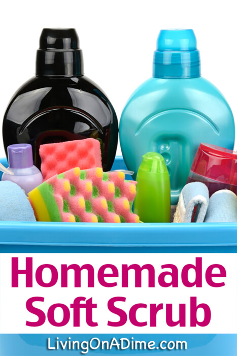This homemade soft scrub recipe is a non toxic but effective homemade cleaner that really gets the grime off your tub. It's easy to make with just a few ingredients.