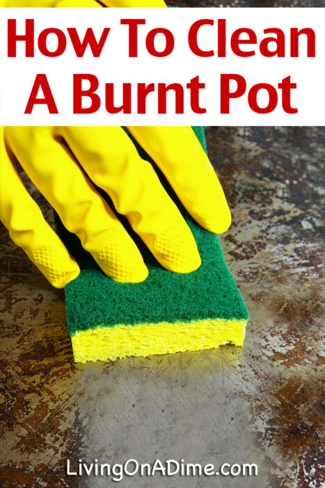 Here's how to clean a burnt pot or pan. It's not easy to clean a burnt pot, especially if it's very burned and greasy but this method should help.