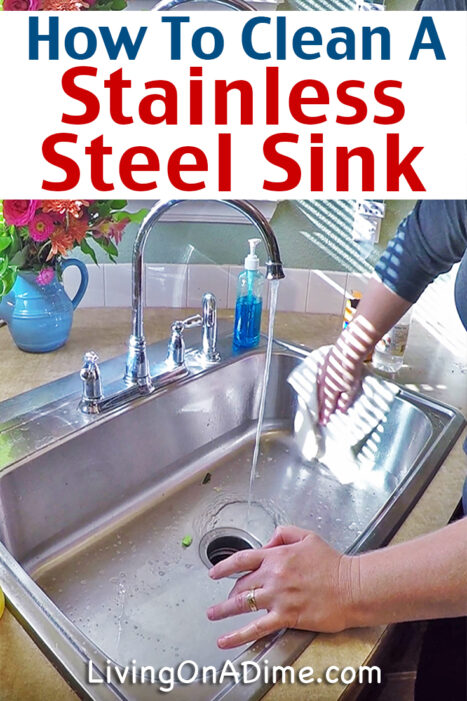 Here's an easy 4 step process to clean a stainless steel sink, with a video demonstration. We also share what cleaners to use and include natural options.