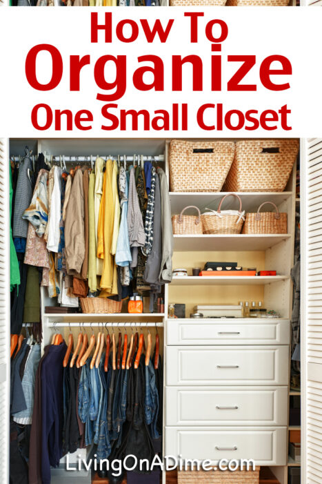 If you need to know how to organize a small closet, these tips for organizing clothes and linens when you only have a small amount of closet space will help!