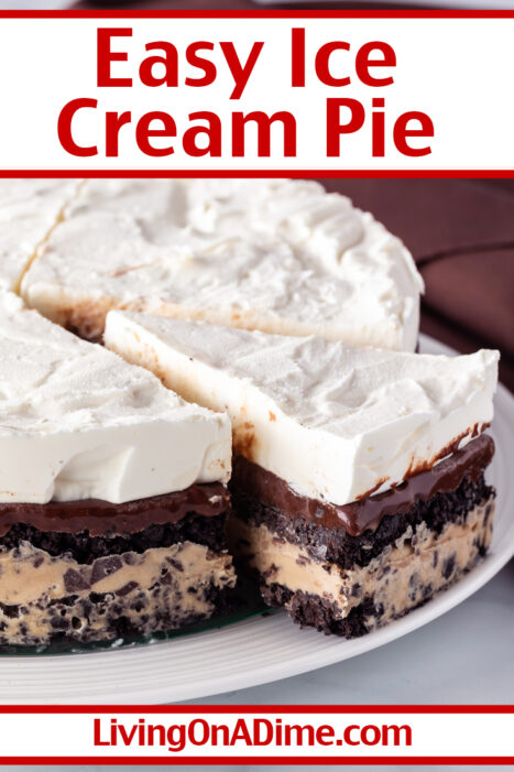 Here's an easy ice cream pie recipe you can make and freeze for a delicious treat anytime! Delicious and perfect for parties and get-togethers!
