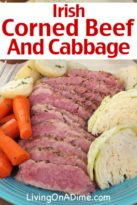 This Irish corned beef and cabbage recipe is a traditional Irish American meal made as part of St. Patrick's Day celebrations. Enjoy it with the Irish soda bread and Blarney Stone cookies recipes also included in this post!
