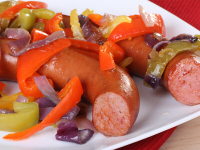 This delicious saucy Italian sausage recipe is an easy, dump-and-go crockpot meal that’s hearty, comforting, and perfect for busy nights! Just toss everything in and let your slow cooker do the work! Plus, we’ve included a fresh and tasty homemade Greek salad recipe to round out the meal.