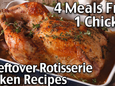 These leftover rotisserie chicken recipes make easy and delicious meals your family will love! And besides recipes where you can use leftover rotisserie chicken, we also include a yummy and super simple roast sticky chicken you can cook on a rotisserie or in the oven!