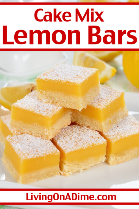 These Cream Cheese Lemon Bars are a quick and easy dessert full of bright lemon flavor! Made with a simple lemon cake mix crust and cream cheese, they come together in just a few minutes with just a few ingredients.