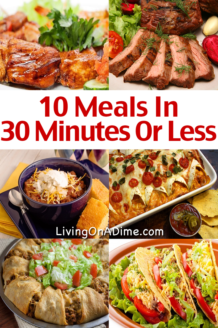It is possible to prepare tasty and nutritious meals in 30 minutes or less without spending a fortune eating out! Grandma knew the secret and you can, too! In this post we share how to make quick and easy meals, along with recipes for meals you can make in 30 minutes or less!