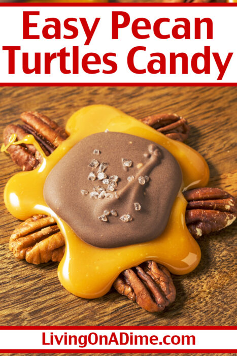 This chocolate caramel pecan turtles recipe is an easy Christmas candy recipe, perfect for the caramel pecan lover in your family! The perfect mix of chocolate, chewy caramel and soft pecans! Find this recipe and 25 of the best easy Christmas candy recipes here!