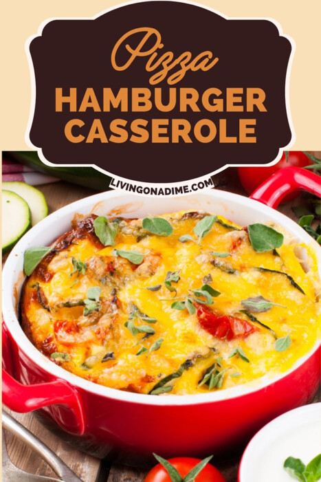 This pizza hamburger casserole recipe makes a quick and easy hamburger casserole with a pizza themed flavor! It's an easy Italian style family meal everyone in the family will love!