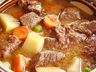 This easy beef stew recipe creates a hearty, comforting dish in the crockpot or on the stovetop. It's a home-cooked meal just like grandma used to make, and your family will love it. This stew recipe is a great way to repurpose leftover round steak, pot roast, or any other meat into a delicious stew.