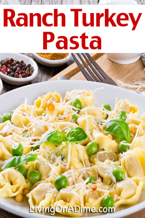 This ranch turkey pasta recipe is a quick and easy main dish recipe you can make to use some of your leftover holiday turkey. It is so fast you make it in less time than it takes to boil the pasta.